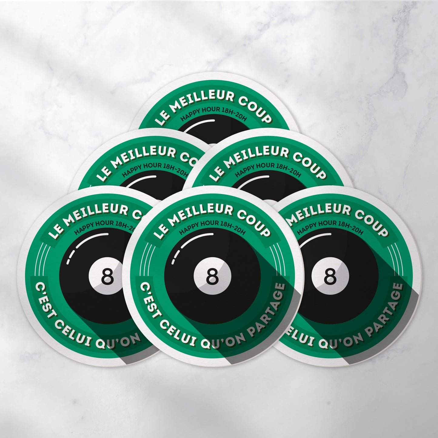 Dessous-de-verre | Billard (x6)