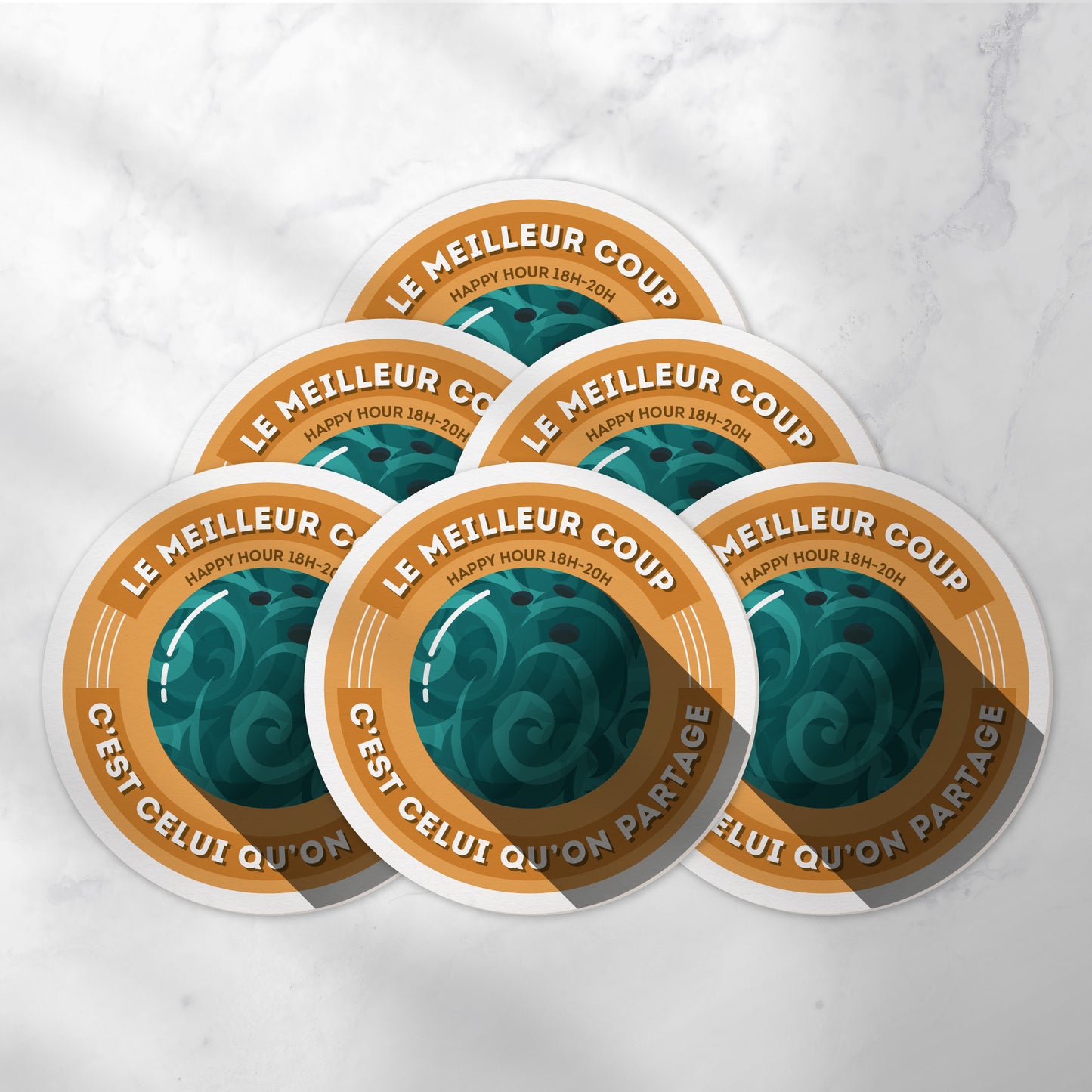 Dessous-de-verre | Bowling (x6)