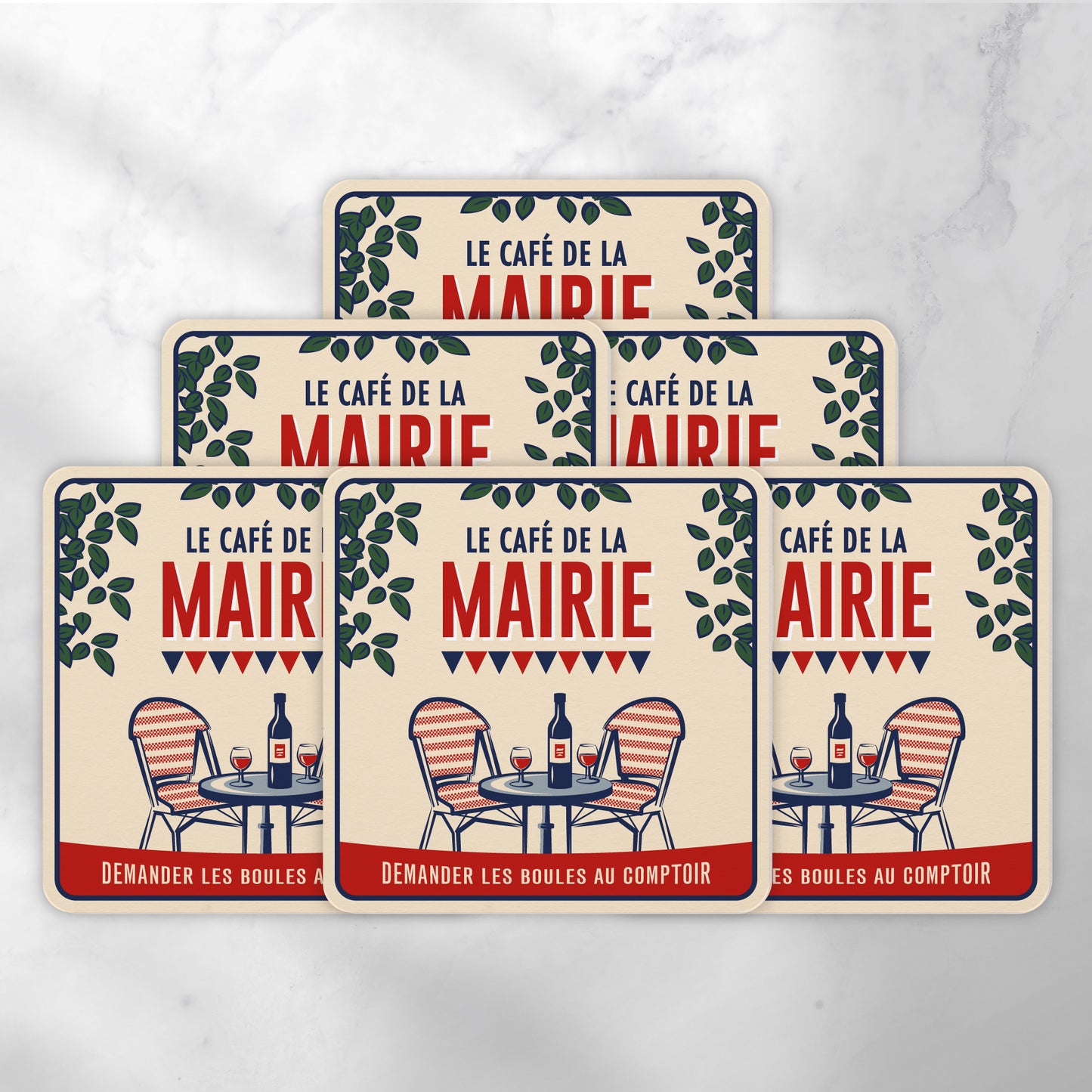 Dessous-de-verre | Le Café de la Mairie (x6)