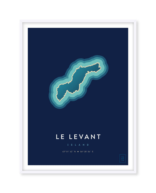 Poster déco de l'île du Levant vue du ciel. © ikonik