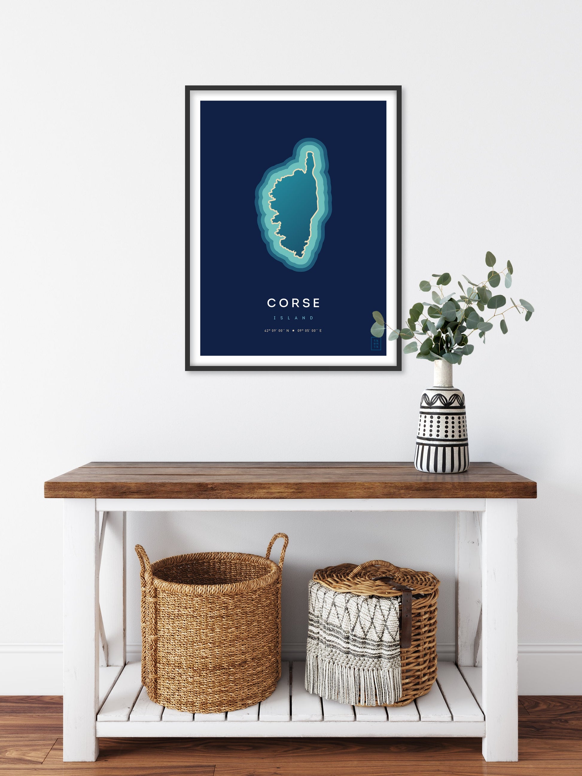 Poster déco de l'île de la Corse vue du ciel. © ikonik