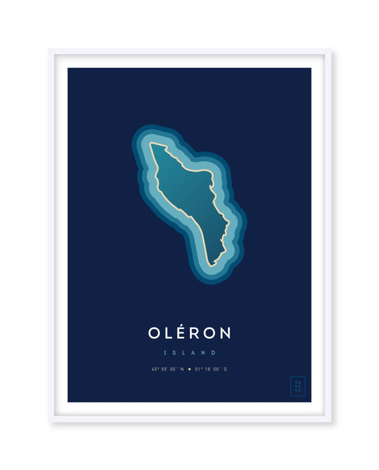 Poster déco de l'île d'Oléron vue du ciel. © ikonik