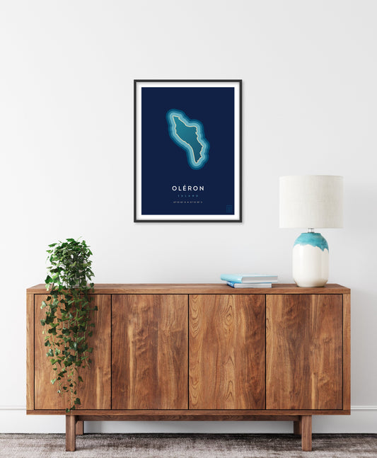 Poster déco de l'île d'Oléron vue du ciel. © ikonik