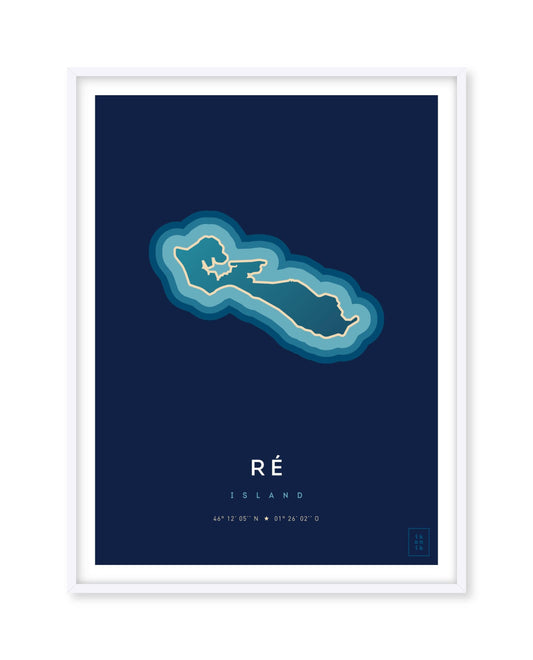 Poster déco de l'île de Ré vue du ciel. © ikonik