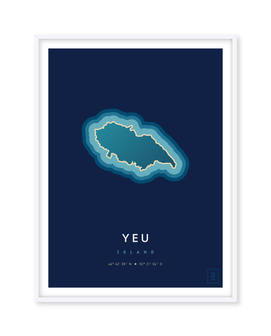 Poster déco de l'île d'Yeu vue du ciel. © ikonik