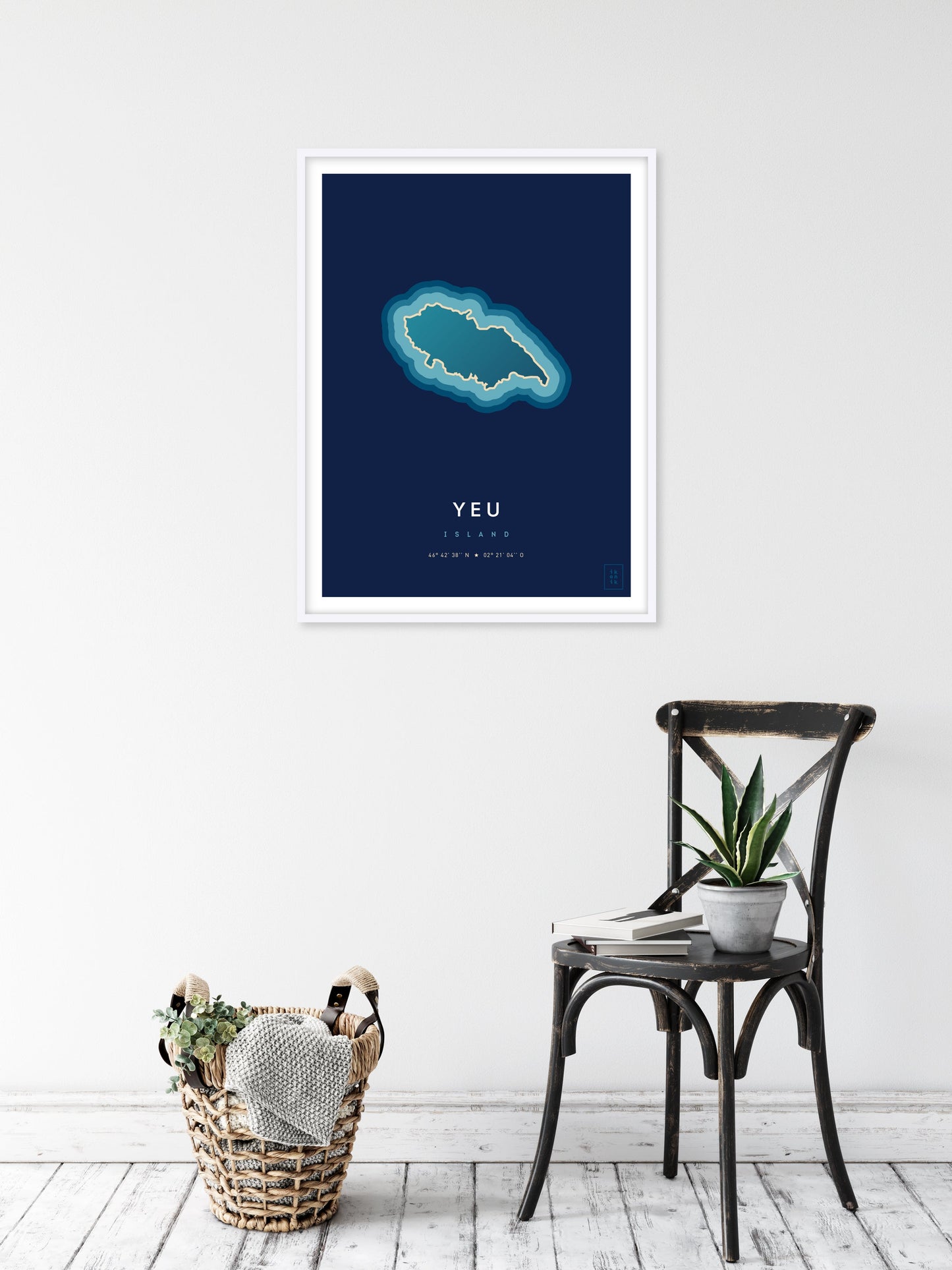Poster déco de l'île d'Yeu vue du ciel. © ikonik