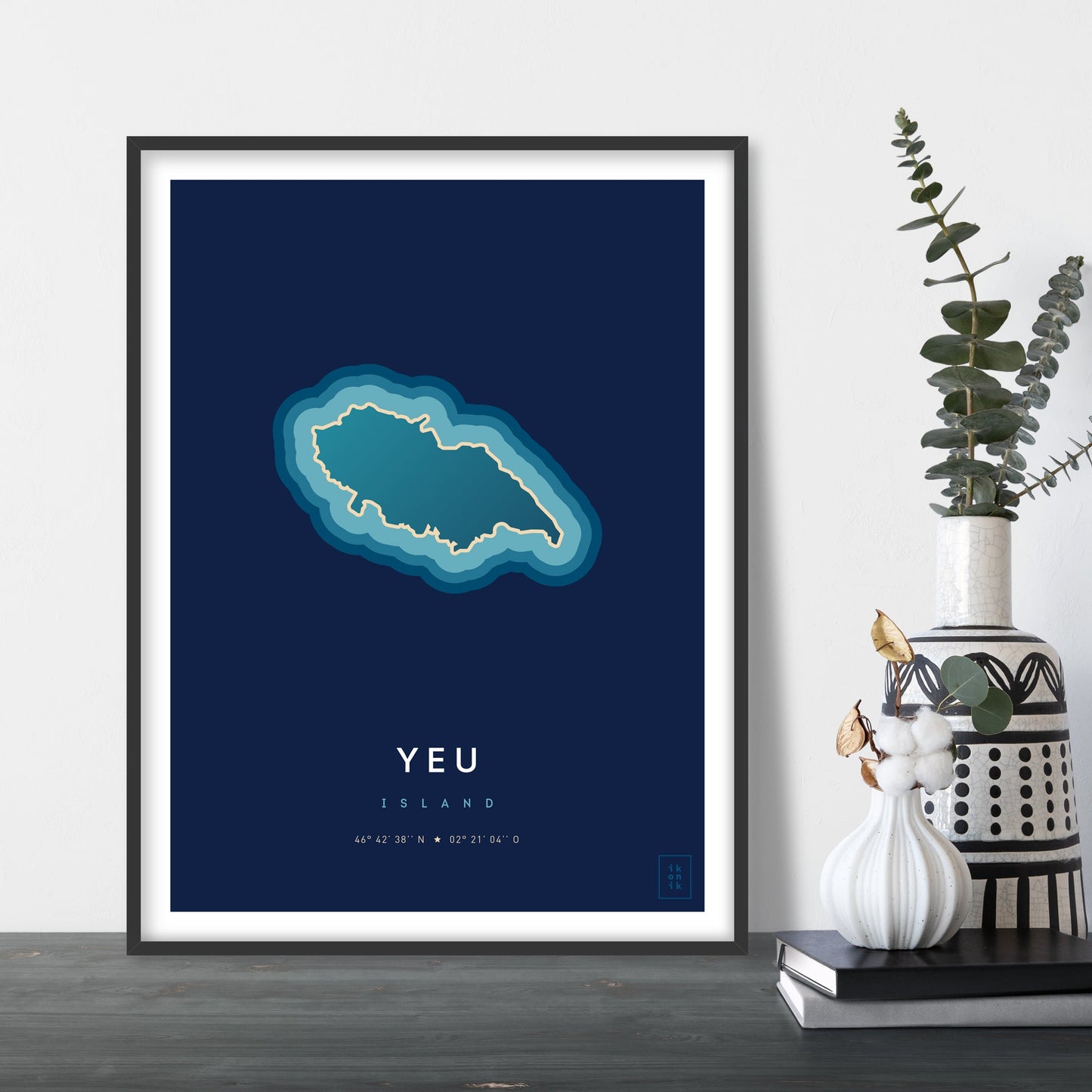 Poster déco de l'île d'Yeu vue du ciel. © ikonik