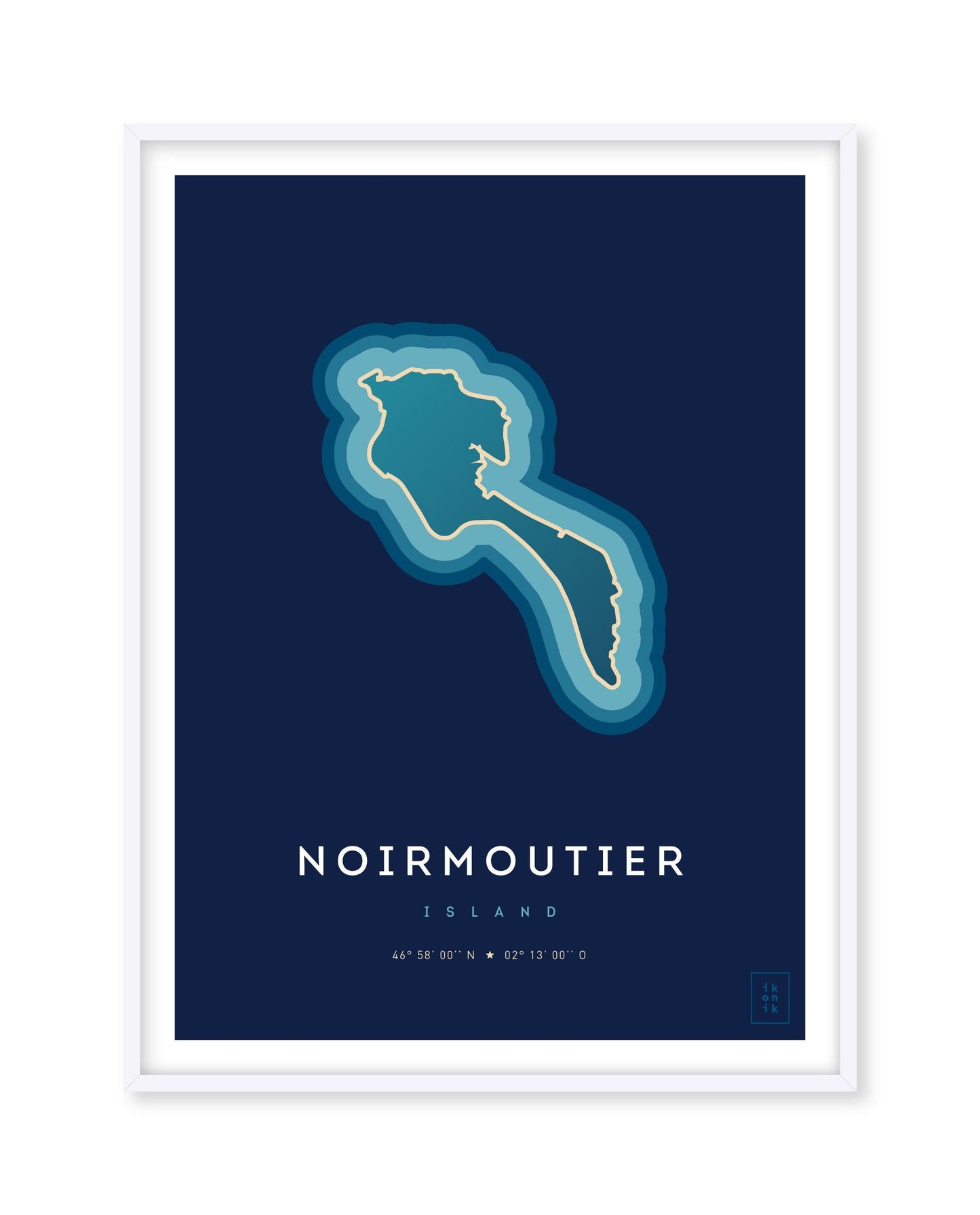 Poster déco de l'île de Noirmoutier vue du ciel. © ikonik