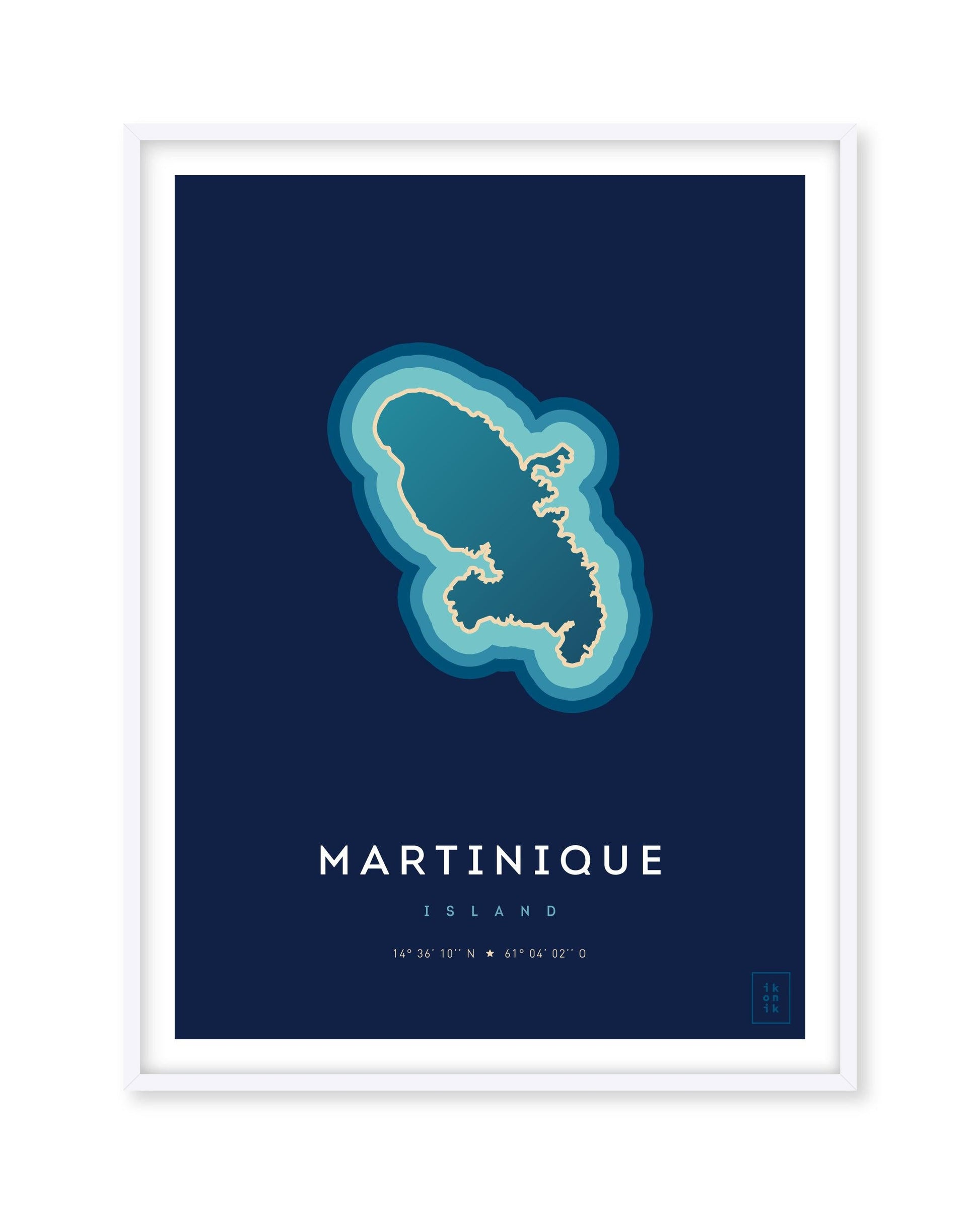 Poster déco de l'île de la Martinique vue du ciel. © ikonik
