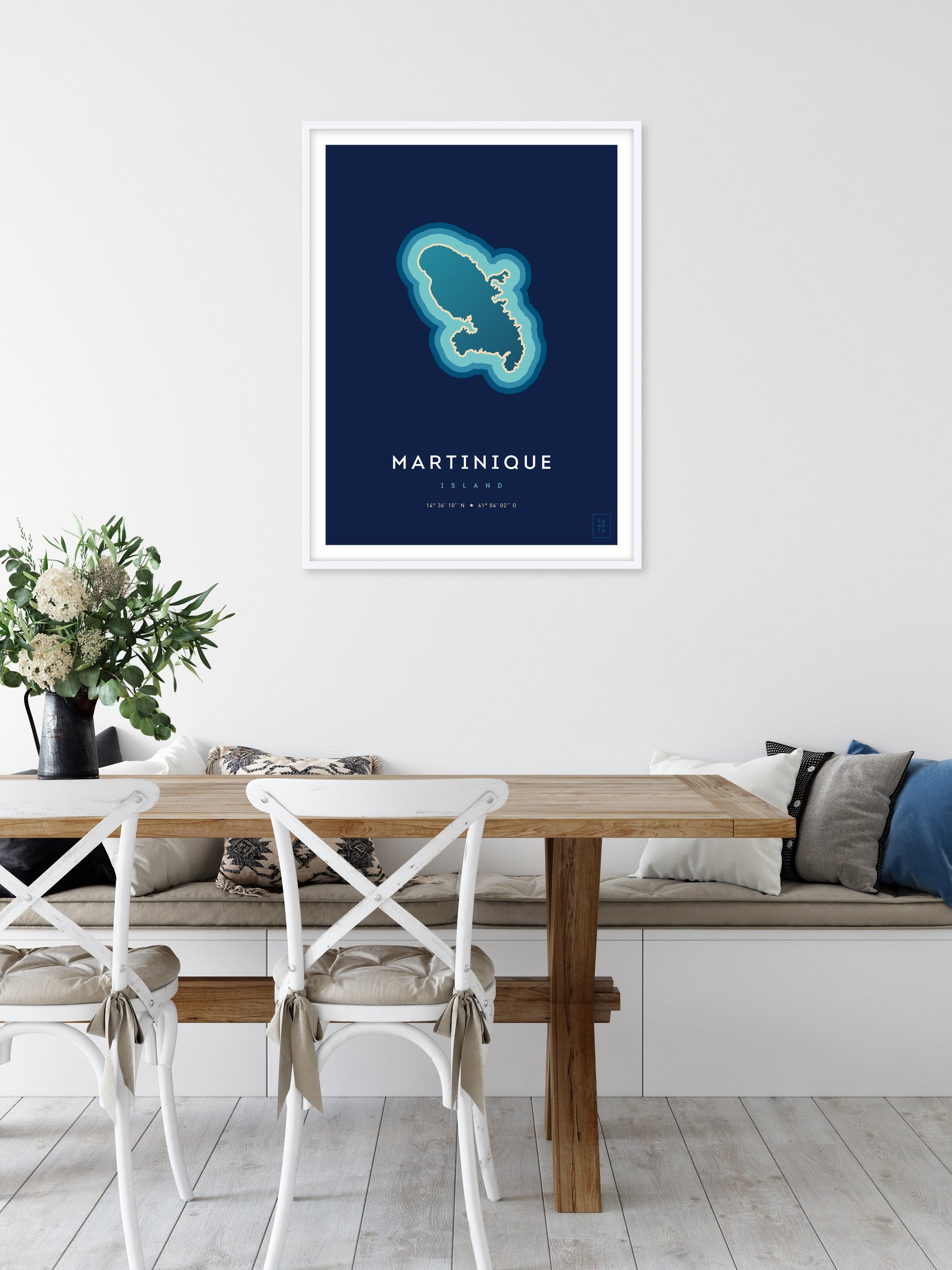 Poster déco de l'île de la Martinique vue du ciel. © ikonik
