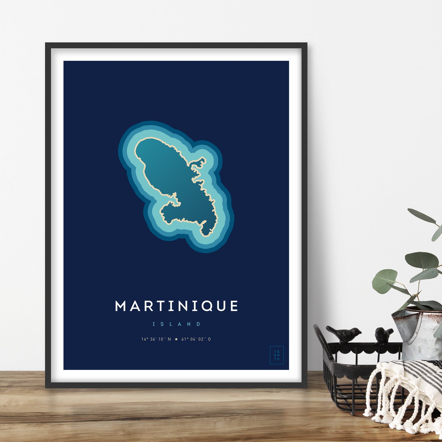 Poster déco de l'île de la Martinique vue du ciel. © ikonik