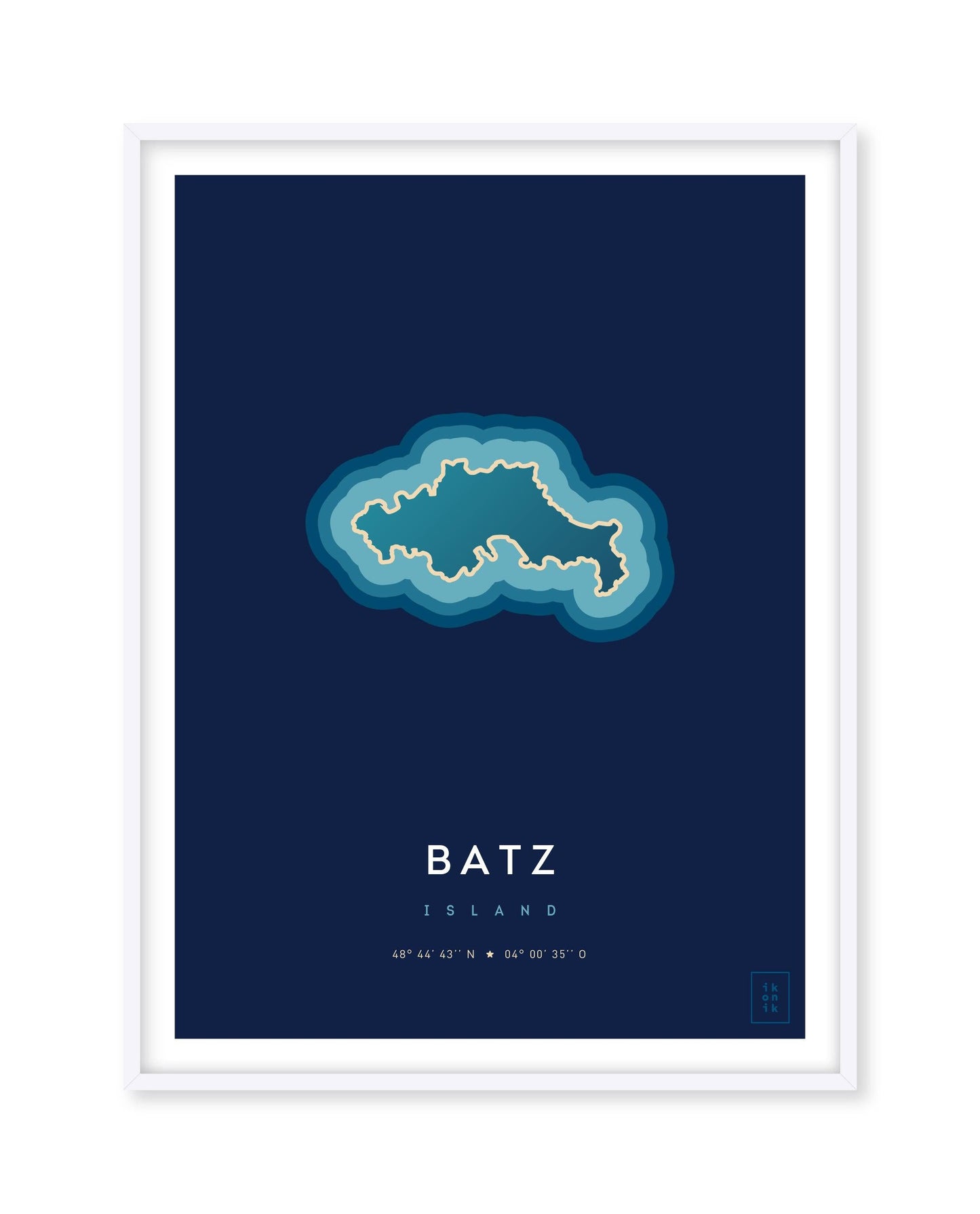 Poster déco de l'île de Batz vue du ciel. © ikonik