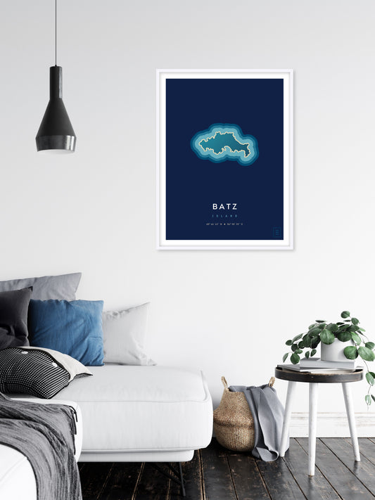 Poster déco de l'île de Batz vue du ciel. © ikonik
