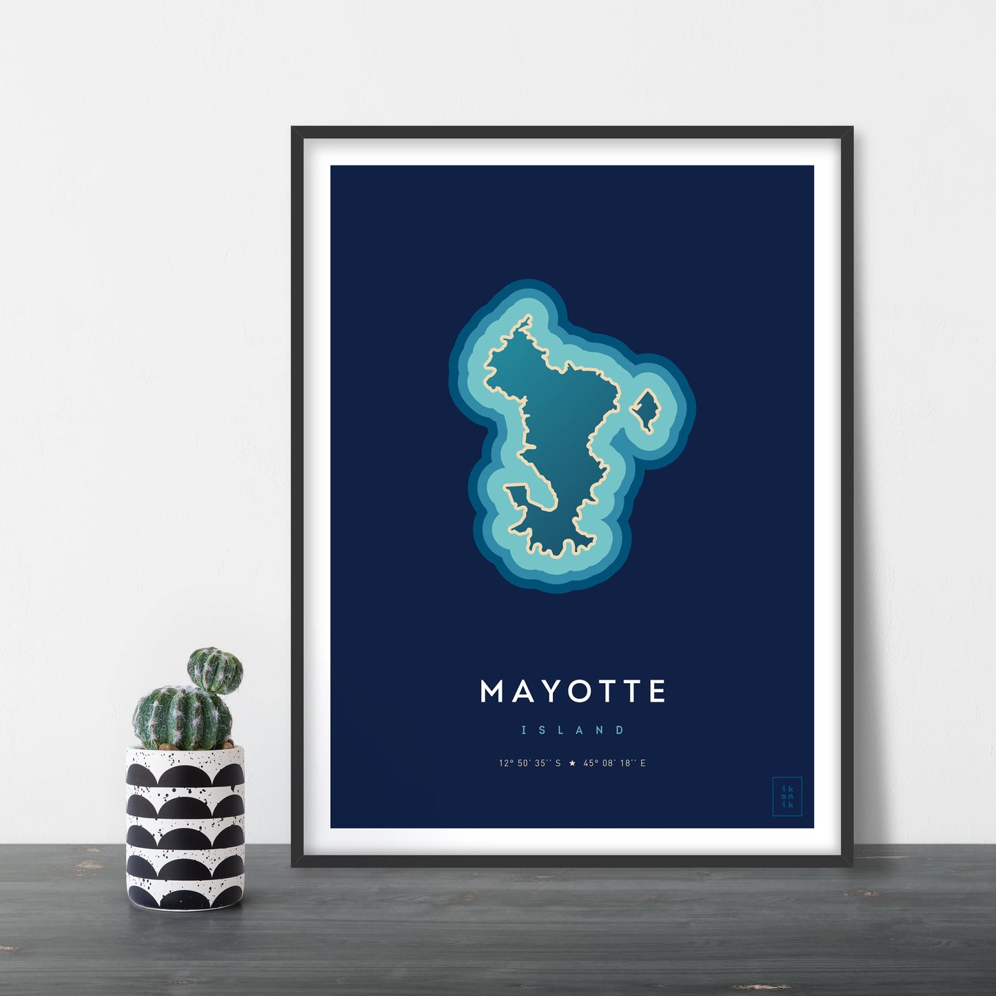 Poster déco de l'île de Mayotte vue du ciel. © ikonik
