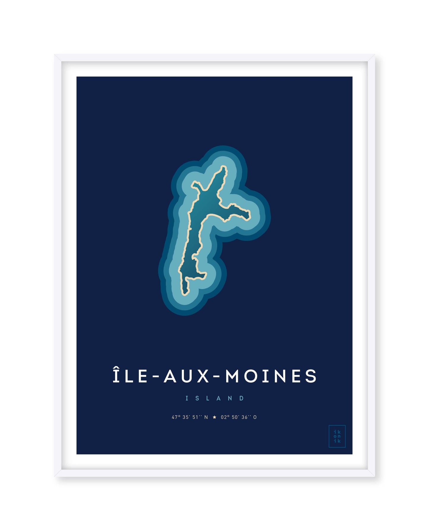 Poster déco de l'île-aux-moines vue du ciel. © ikonik