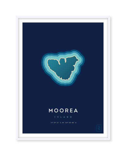 Poster déco de l'île de Moorea vue du ciel. © ikonik
