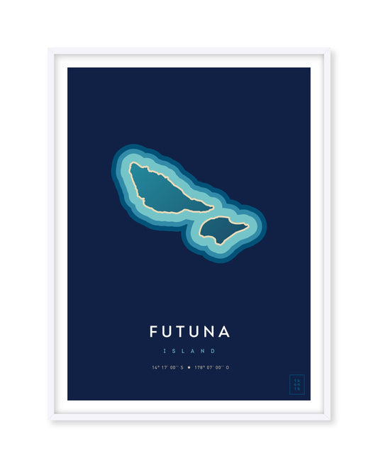 Poster déco de l'île de Futuna vue du ciel. © ikonik