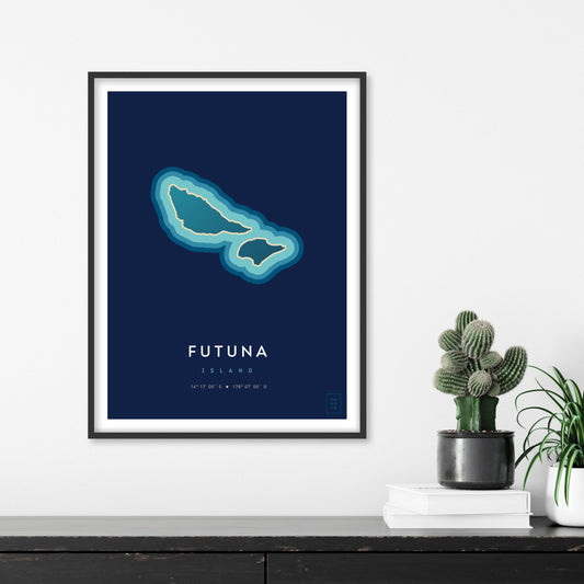 Poster déco de l'île de Futuna vue du ciel. © ikonik