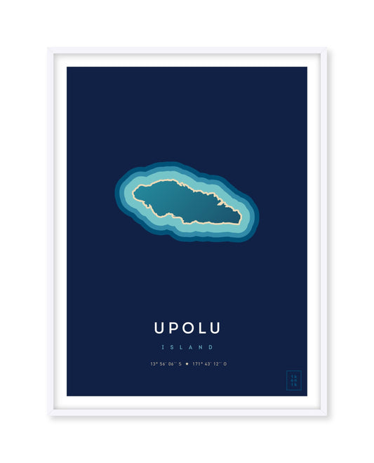 Poster déco de l'île d'Upolu vue du ciel. © ikonik
