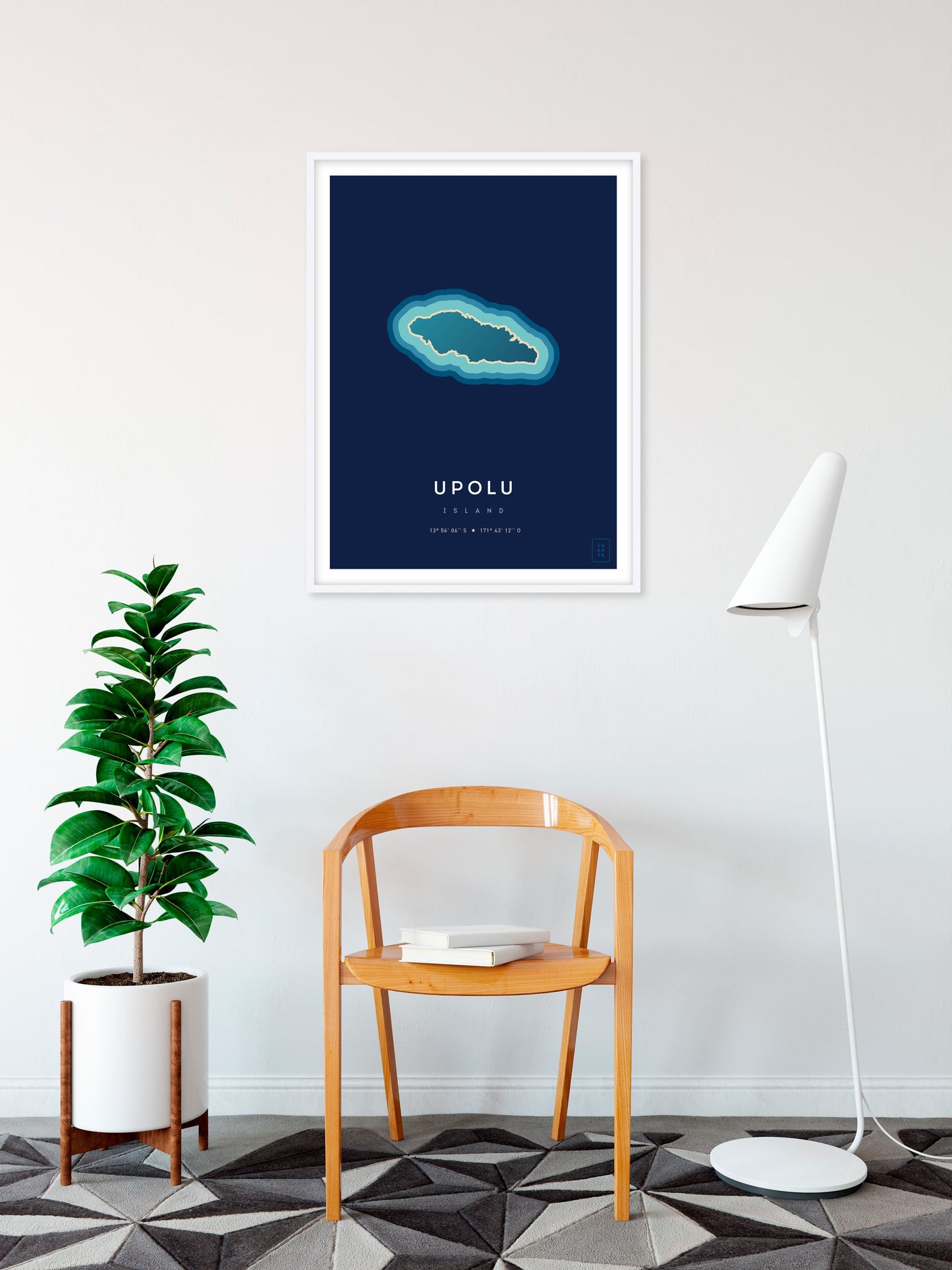 Poster déco de l'île d'Upolu vue du ciel. © ikonik