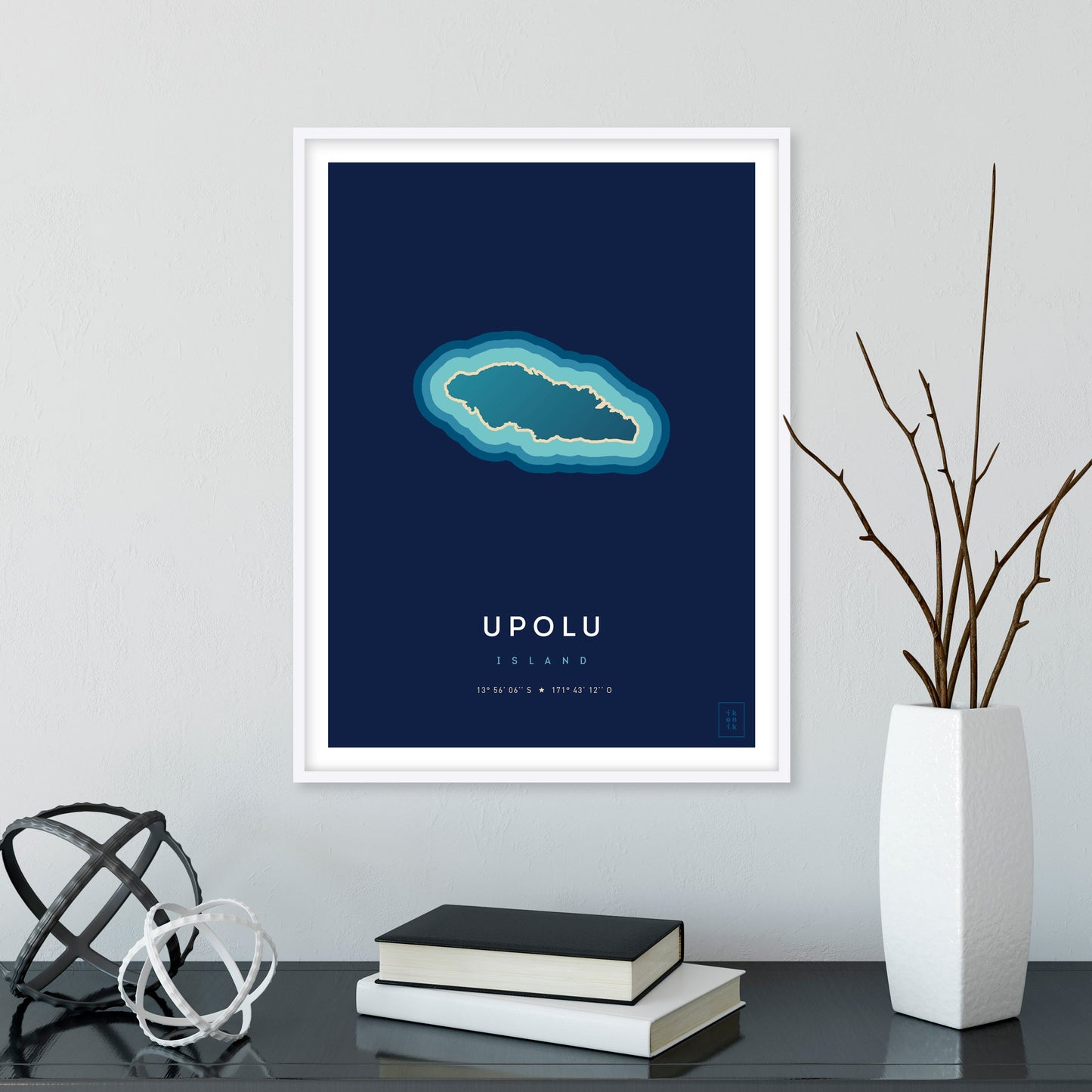 Poster déco de l'île d'Upolu vue du ciel. © ikonik