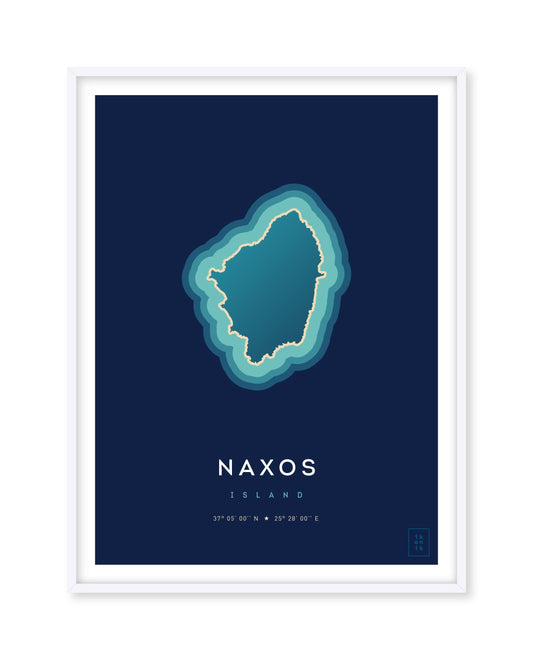 Poster déco de l'île de Naxos vue du ciel. © ikonik