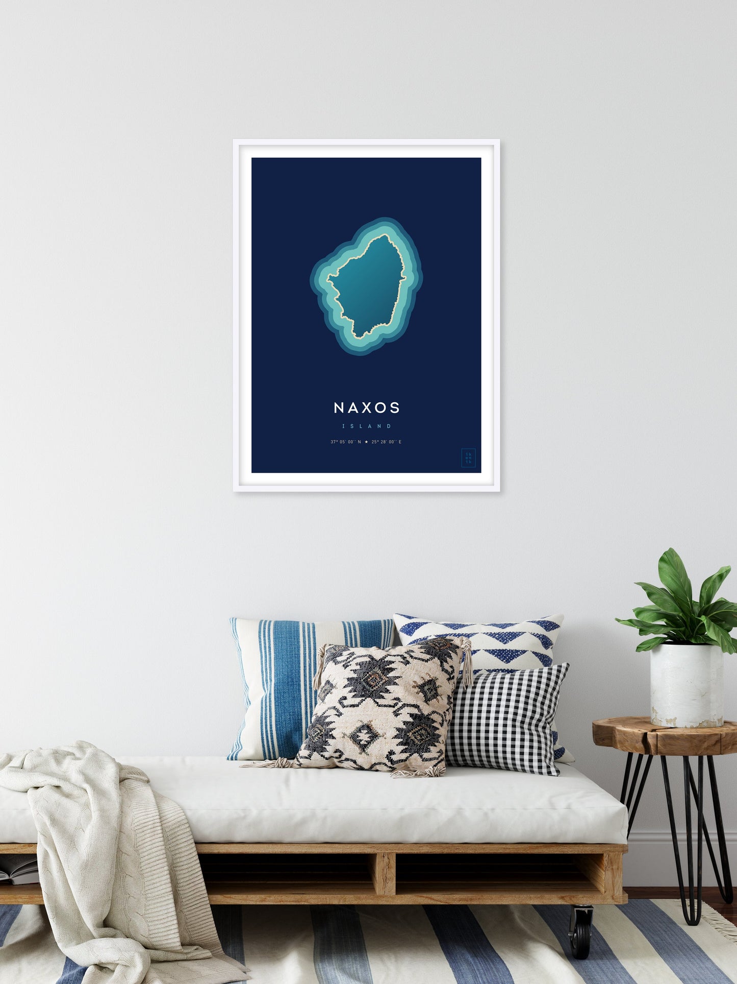 Poster déco de l'île de Naxos vue du ciel. © ikonik
