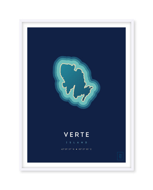 Poster déco de l'île Verte vue du ciel. © ikonik