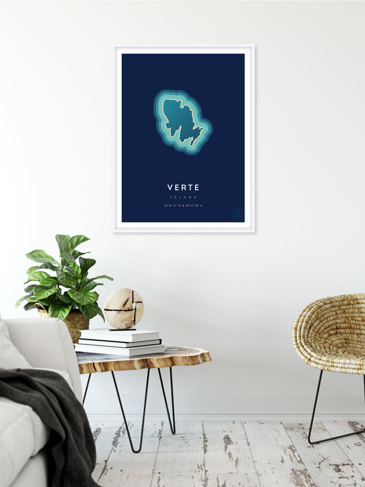 Poster déco de l'île Verte vue du ciel. © ikonik