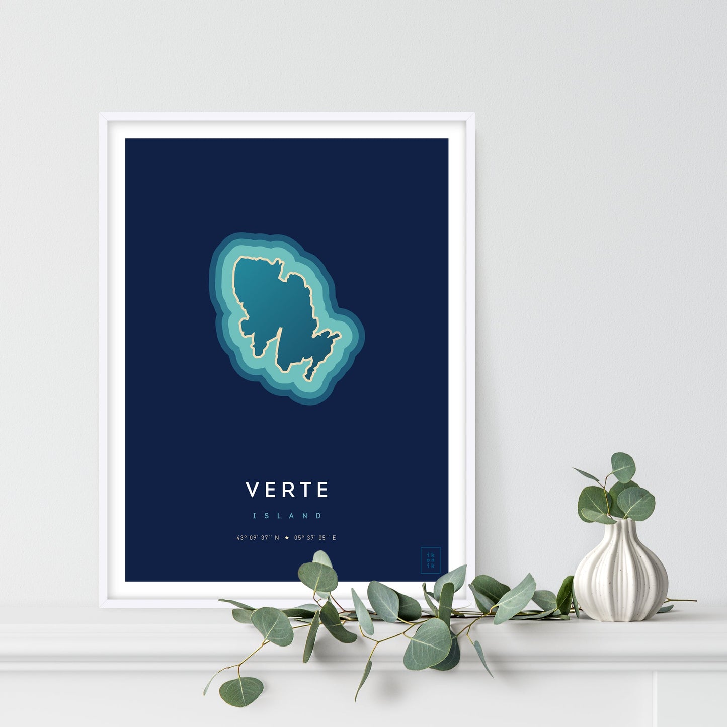 Poster déco de l'île Verte vue du ciel. © ikonik