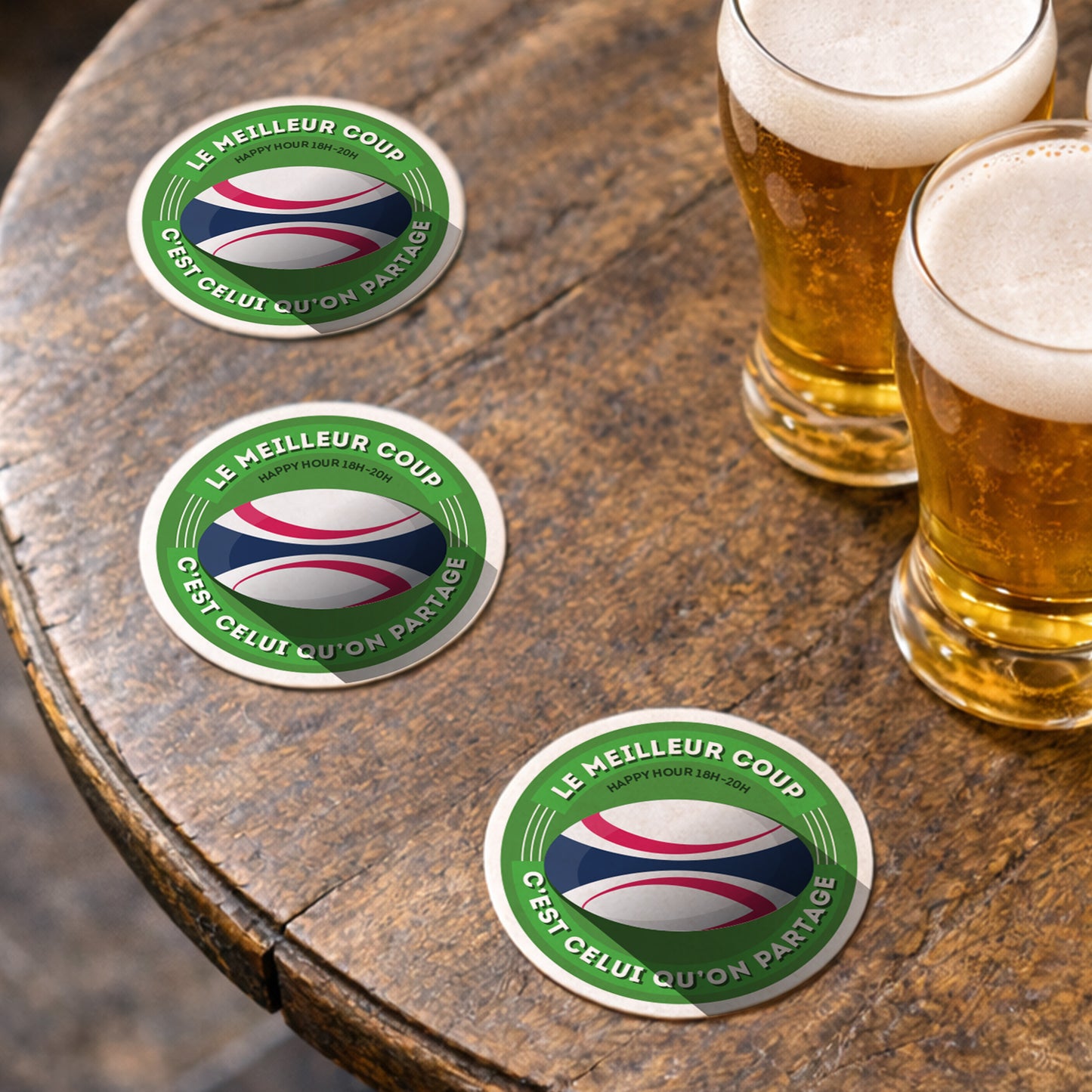 Dessous-de-verre | Rugby (x6)