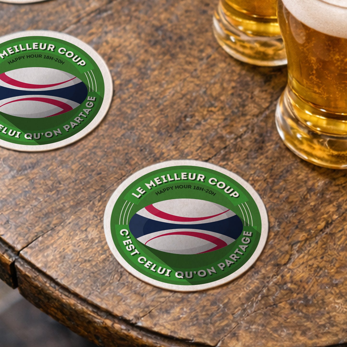 Dessous-de-verre | Rugby (x6)