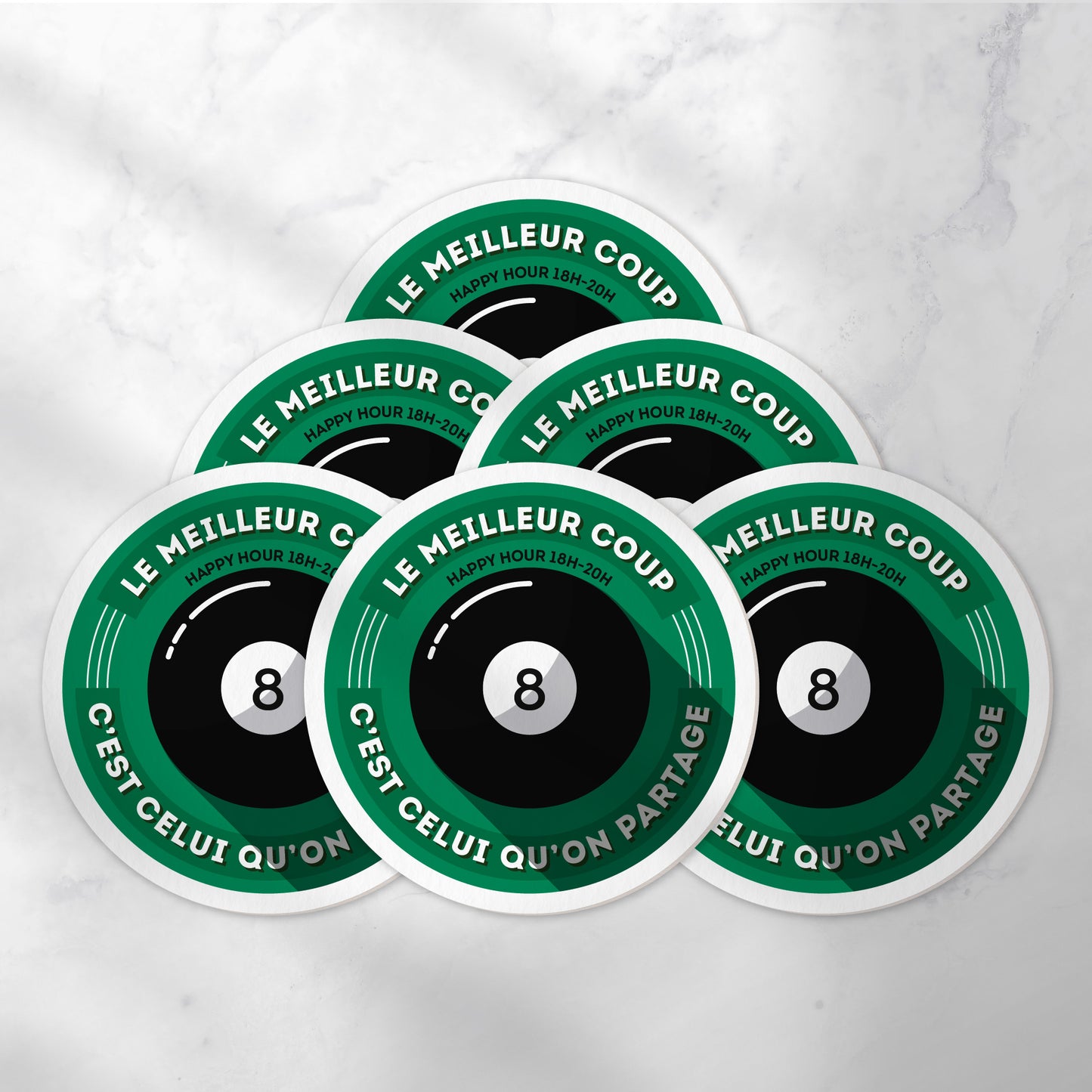Dessous-de-verre | Billard (x6)
