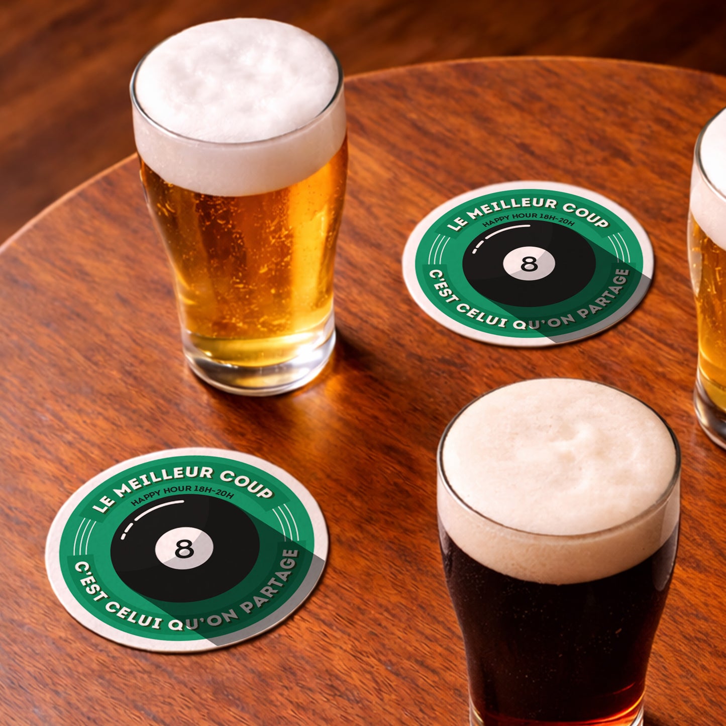 Dessous-de-verre | Billard (x6)