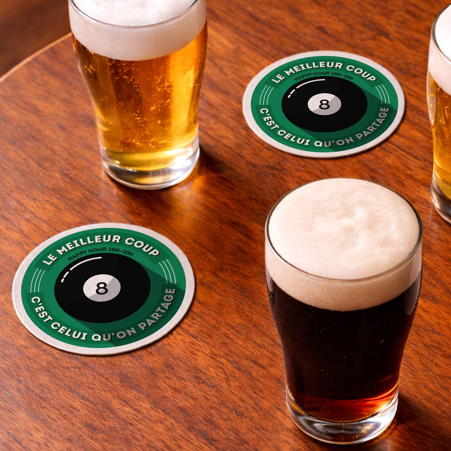 Dessous-de-verre | Billard (x6)