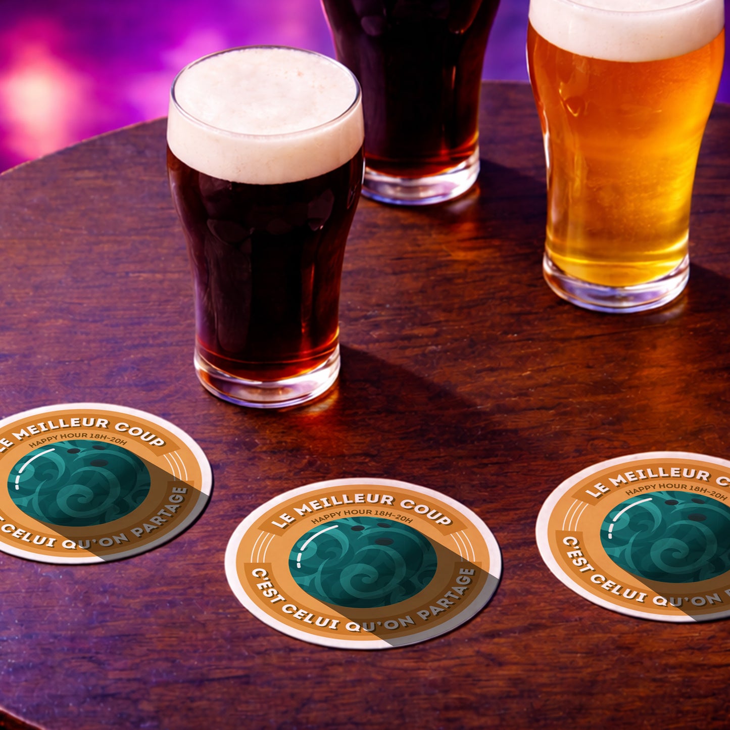 Dessous-de-verre | Bowling (x6)