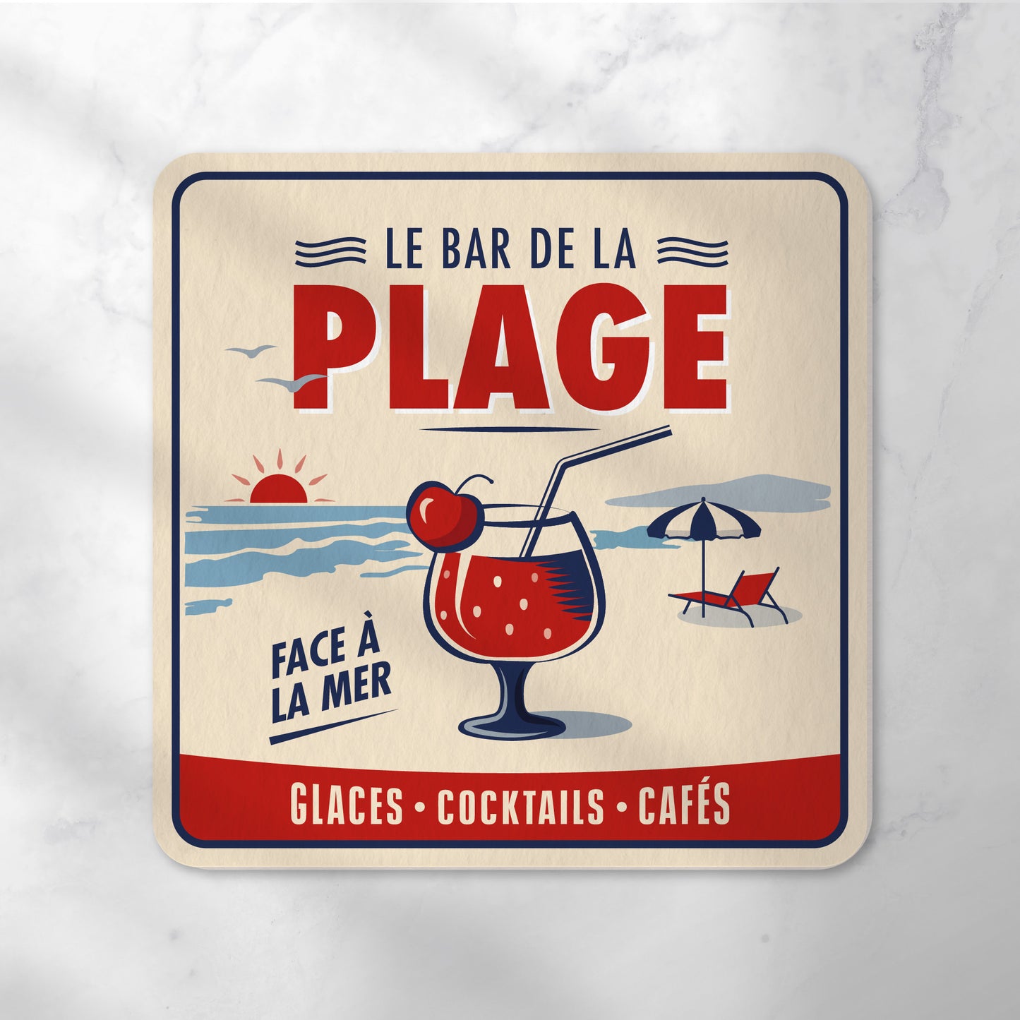 Dessous-de-verre | Le Bar de la Plage (x6)