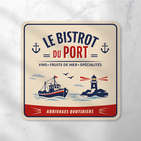 Dessous-de-verre | Le Bistrot du Port (x6)