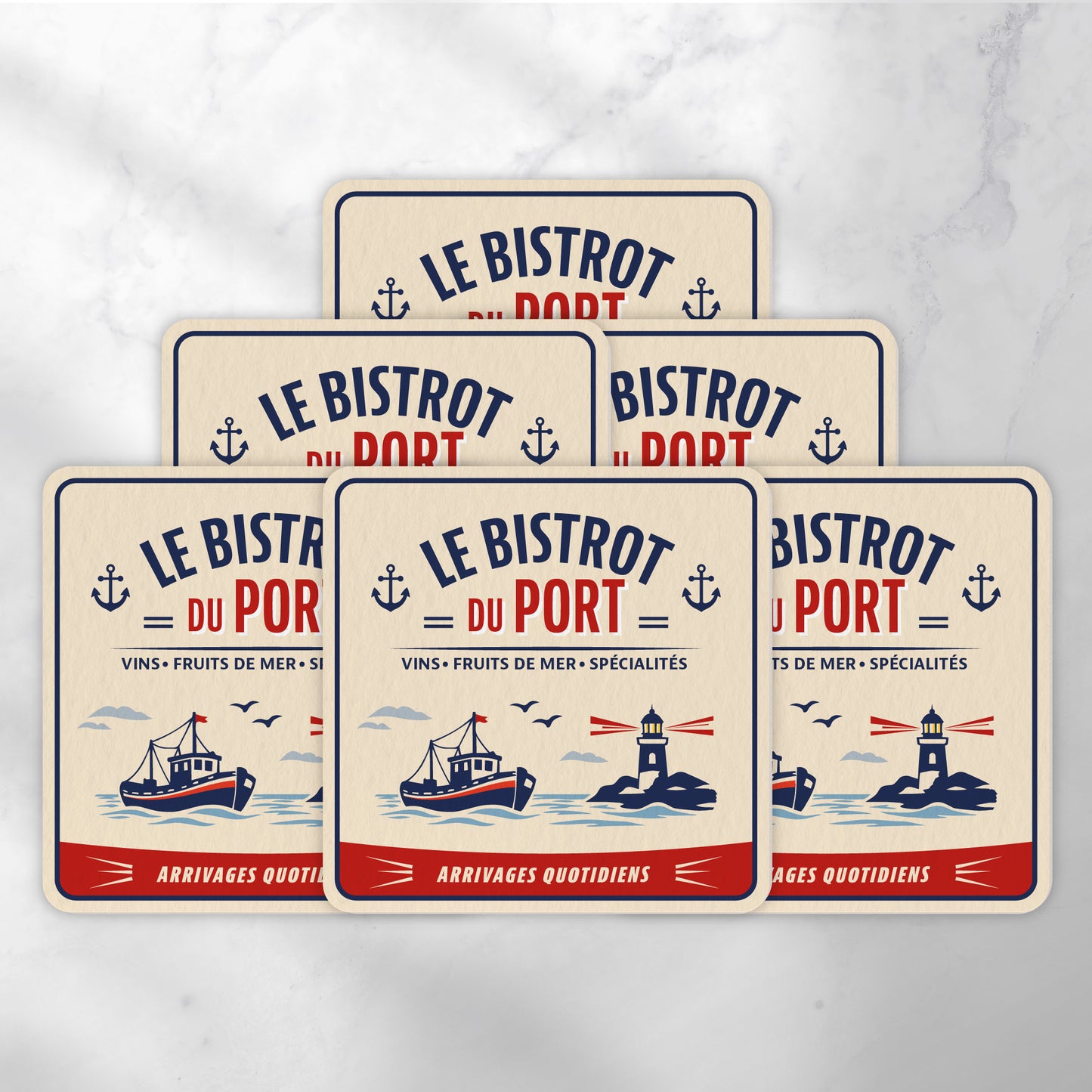 Dessous-de-verre | Le Bistrot du Port (x6)