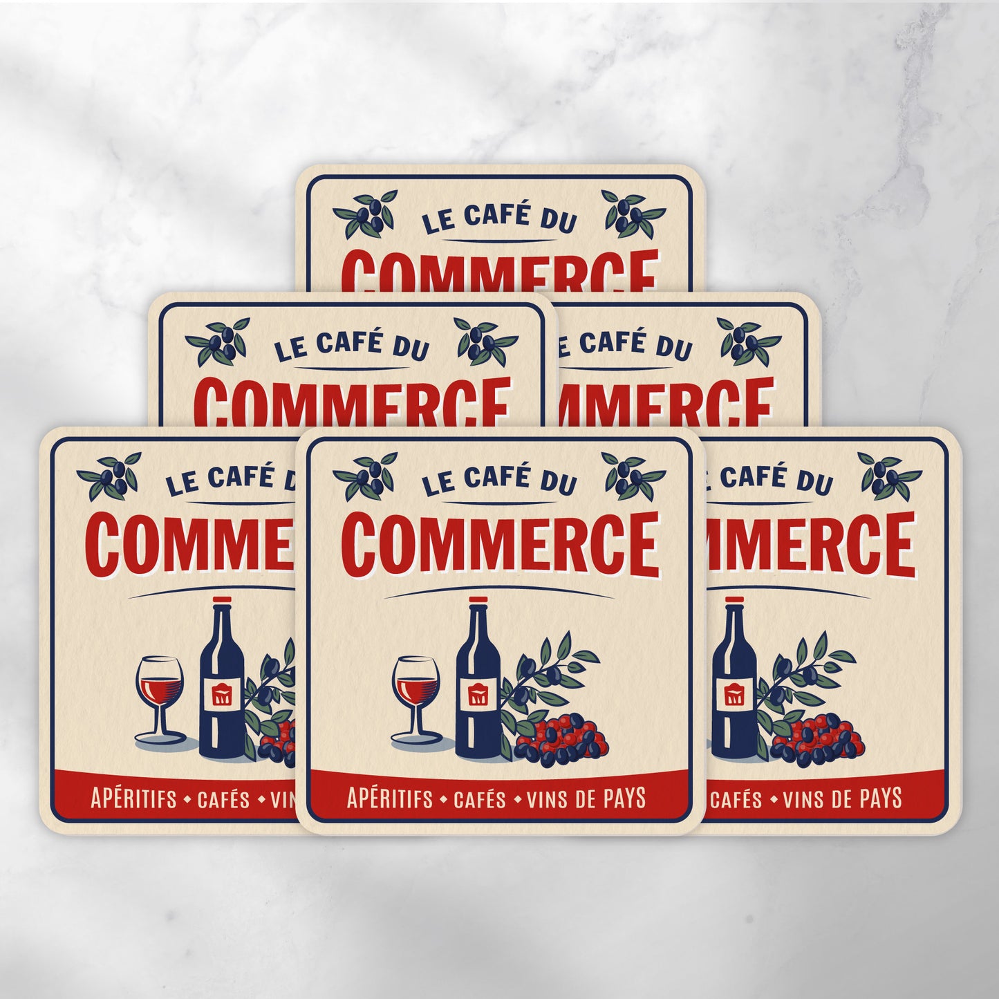 Dessous-de-verre | Le Café du Commerce (x6)