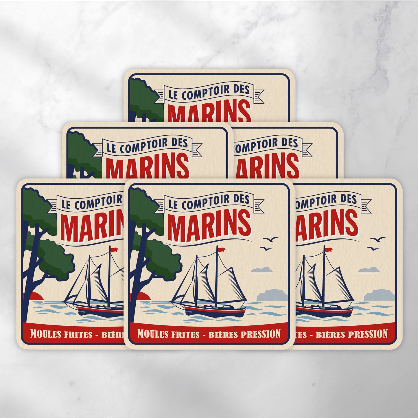 Dessous-de-verre | Le Comptoir des Marins (x6)