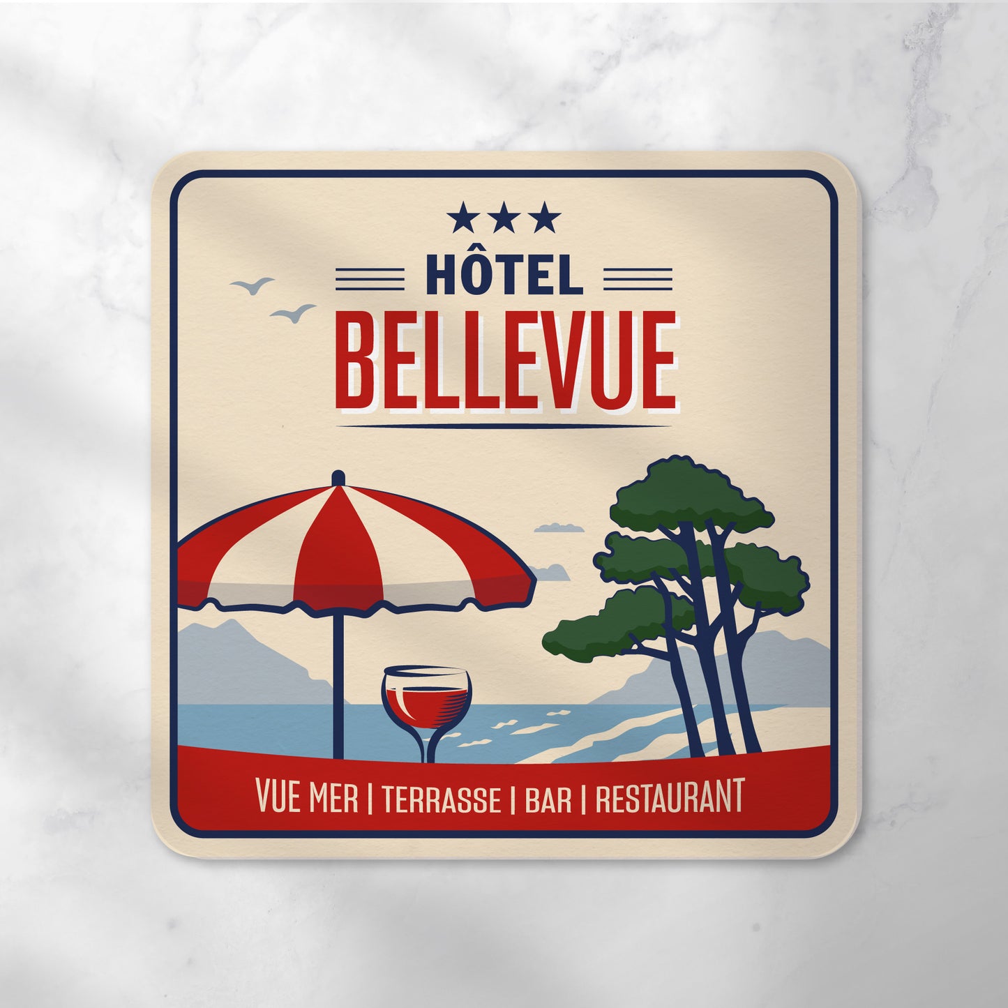 Dessous-de-verre | Hôtel Bellevue (x6)