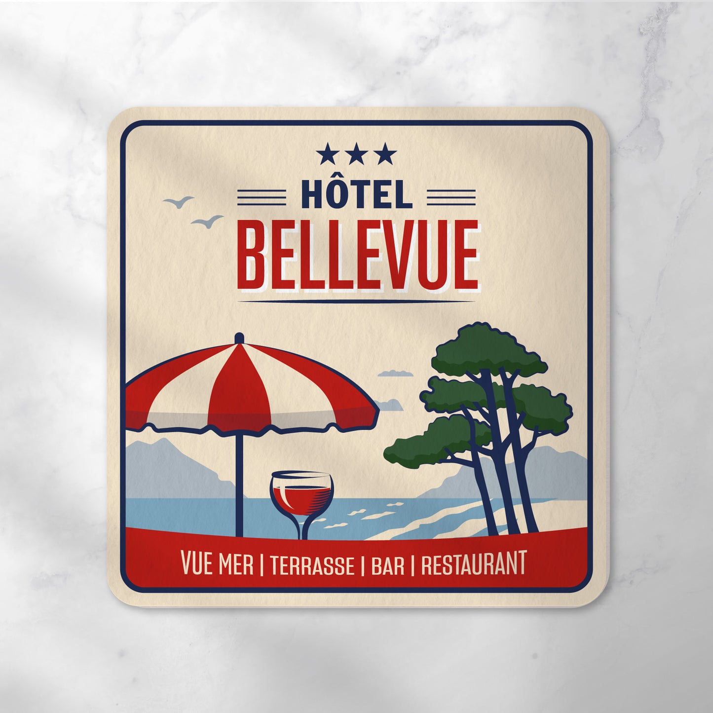 Dessous-de-verre | Hôtel Bellevue (x6)