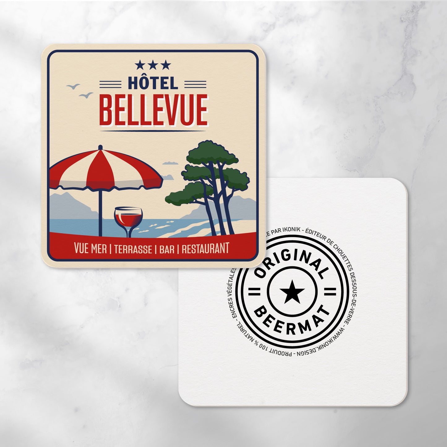 Dessous-de-verre | Hôtel Bellevue (x6)