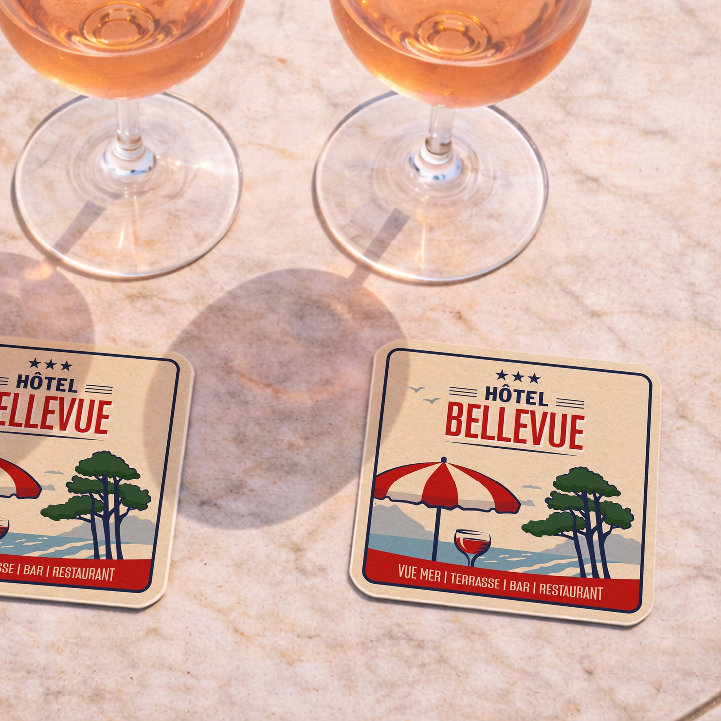 Dessous-de-verre | Hôtel Bellevue (x6)