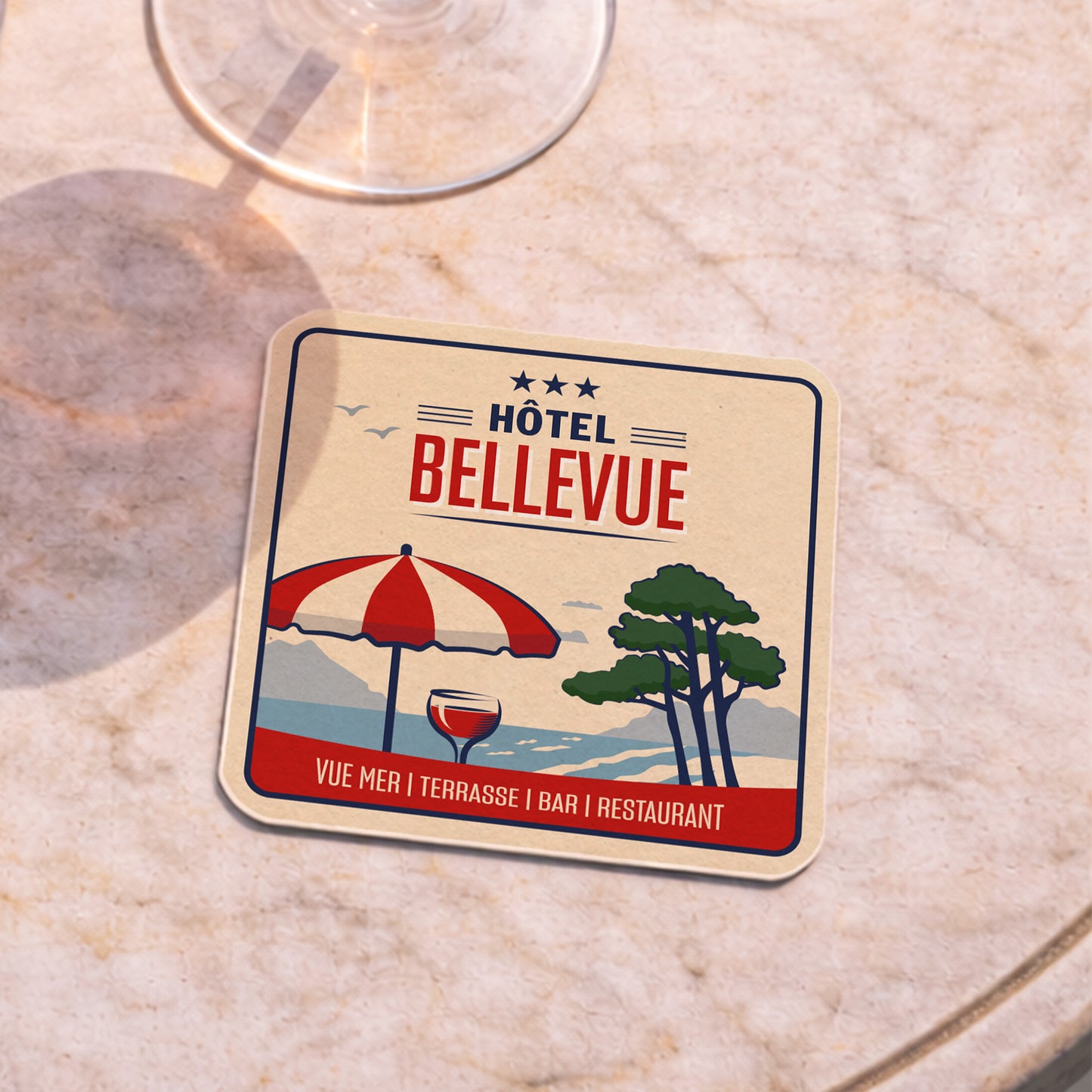 Dessous-de-verre | Hôtel Bellevue (x6)