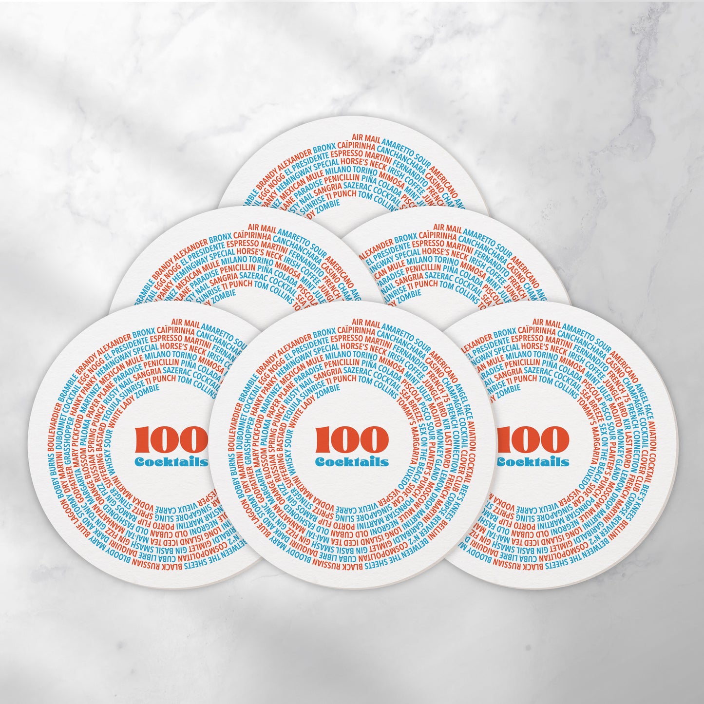 Coasters | 100 Cocktails (x6)