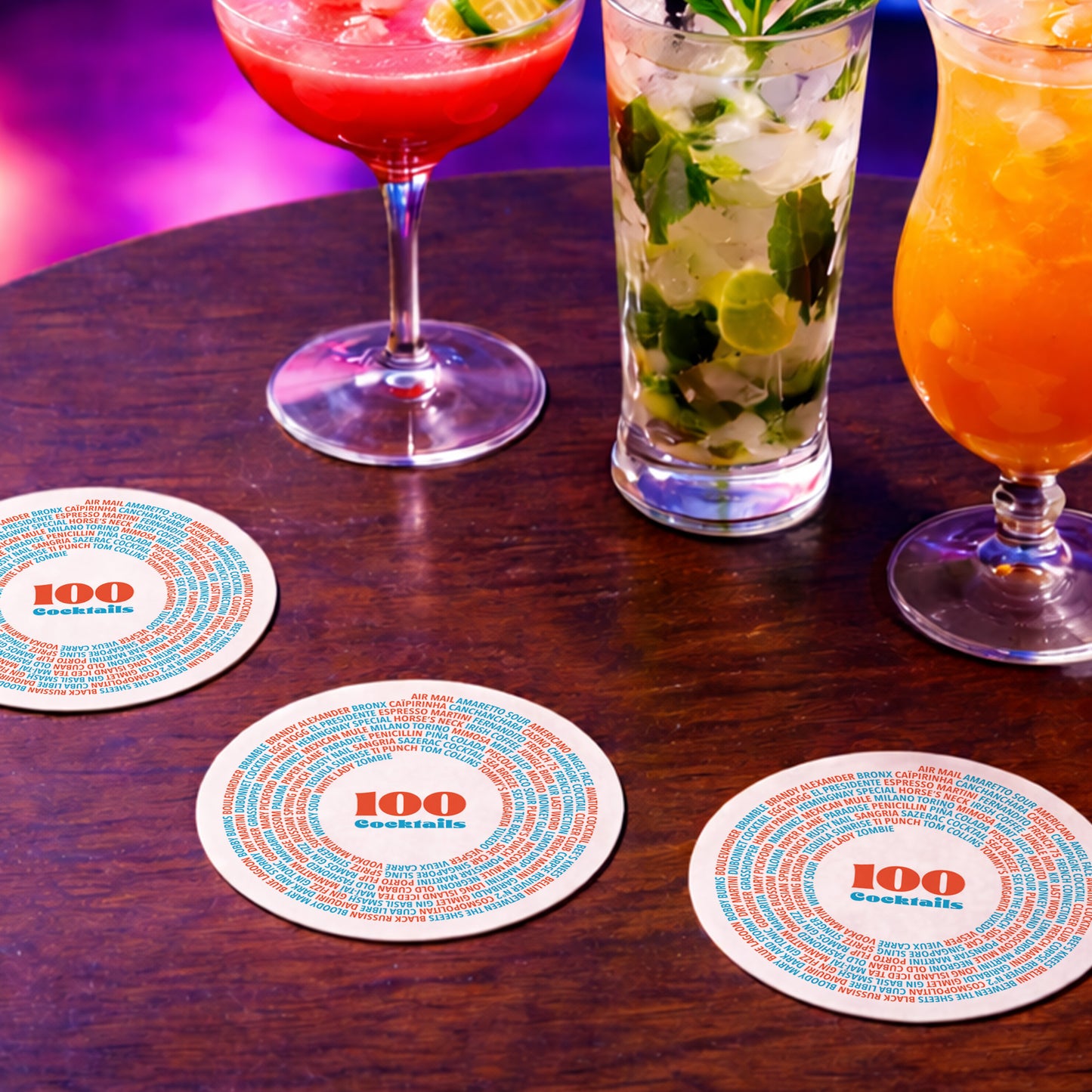 Coasters | 100 Cocktails (x6)