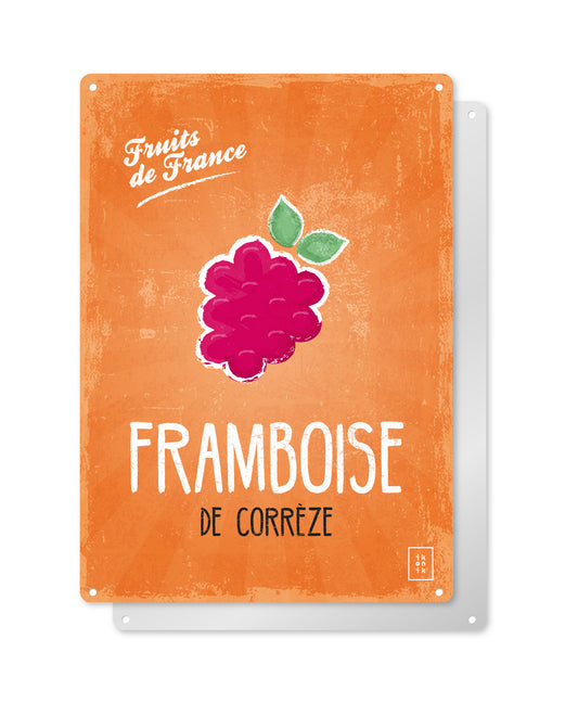 Corrèze raspberry decor plaque | FRUITS DE FRANCE