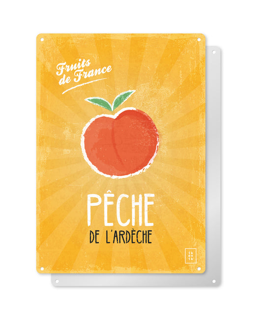 Ardèche peach decorative sign | FRUITS DE FRANCE